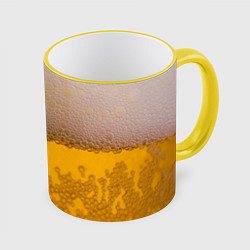 Кружка 3D Пиво, цвет: 3D-желтый кант