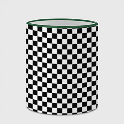 Кружка 3D Шахматка мелкая, цвет: 3D-зеленый кант — фото 2