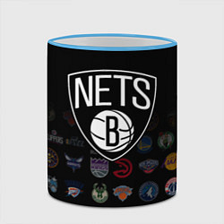 Кружка 3D Brooklyn Nets 1, цвет: 3D-небесно-голубой кант — фото 2