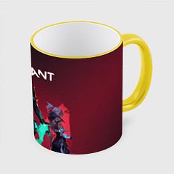 Кружка 3D Valorant, цвет: 3D-желтый кант