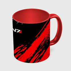 Кружка 3D MASS EFFECT N7, цвет: 3D-белый + красный