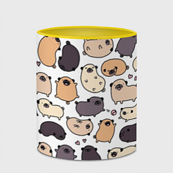Кружка 3D Милые мопсы, цвет: 3D-белый + желтый — фото 2