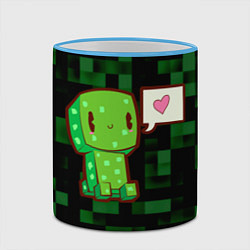 Кружка 3D Minecraft Creeper, цвет: 3D-небесно-голубой кант — фото 2