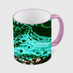 Кружка 3D Кислотные разводы краски, цвет: 3D-розовый кант