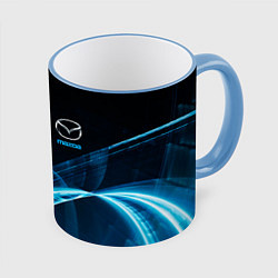 Кружка 3D MAZDA, цвет: 3D-небесно-голубой кант
