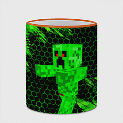 Кружка 3D MINECRAFT CREEPER, цвет: 3D-оранжевый кант — фото 2