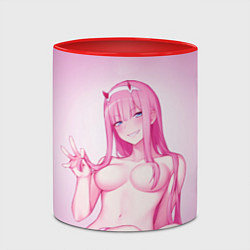 Кружка 3D DARLING IN THE FRANXX, цвет: 3D-белый + красный — фото 2