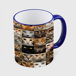 Кружка 3D КОТОПАТТЕРН, цвет: 3D-синий кант