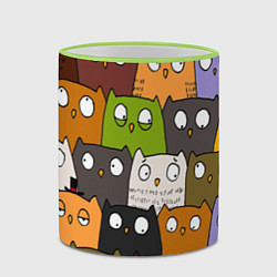 Кружка 3D СОВЫ КОТИКИ, цвет: 3D-светло-зеленый кант — фото 2