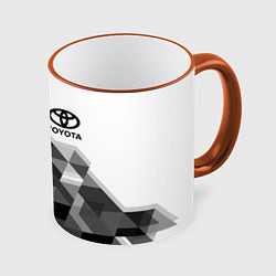 Кружка 3D TOYOTA, цвет: 3D-оранжевый кант