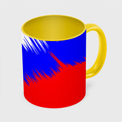Кружка 3D Россия, цвет: 3D-белый + желтый