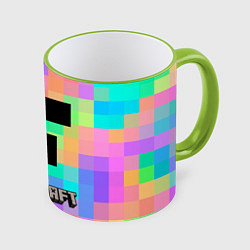 Кружка 3D Minecraft, цвет: 3D-светло-зеленый кант