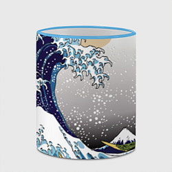 Кружка 3D The great wave off kanagawa, цвет: 3D-небесно-голубой кант — фото 2