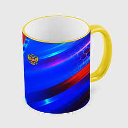 Кружка 3D RUSSIA SPORT, цвет: 3D-желтый кант