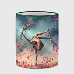 Кружка 3D Танцующая с цветами ведьма, цвет: 3D-зеленый кант — фото 2