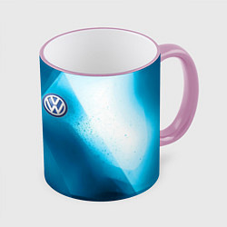 Кружка 3D VOLKSWAGEN, цвет: 3D-розовый кант