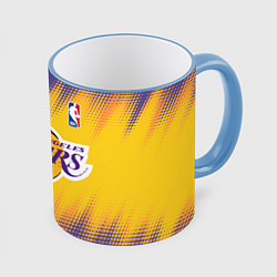 Кружка 3D Los Angeles Lakers, цвет: 3D-небесно-голубой кант