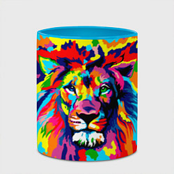 Кружка 3D Лев Artistic Art, цвет: 3D-белый + небесно-голубой — фото 2