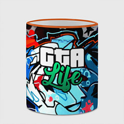 Кружка 3D GTA LIFE, цвет: 3D-оранжевый кант — фото 2