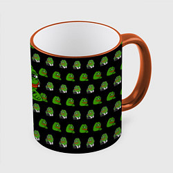 Кружка 3D Frog Pepe, цвет: 3D-оранжевый кант