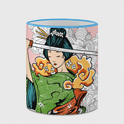 Кружка 3D Geisha 22, цвет: 3D-небесно-голубой кант — фото 2