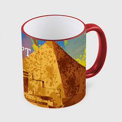 Кружка 3D Египет Пирамида Хеопса, цвет: 3D-красный кант