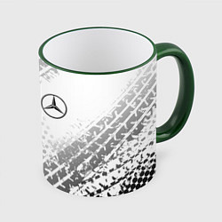 Кружка 3D Mercedes-Benz, цвет: 3D-зеленый кант