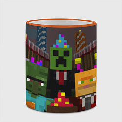 Кружка 3D Minecraft - characters - video game, цвет: 3D-оранжевый кант — фото 2