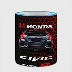 Кружка 3D Honda Civic Type R, цвет: 3D-небесно-голубой кант — фото 2