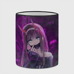 Кружка 3D Zero Two in mask, цвет: 3D-черный кант — фото 2