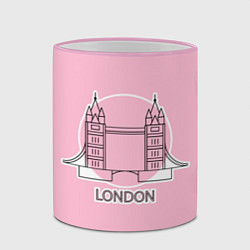 Кружка 3D Лондон London Tower bridge, цвет: 3D-розовый кант — фото 2