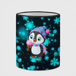 Кружка 3D Новогодний пингвин, цвет: 3D-черный кант — фото 2