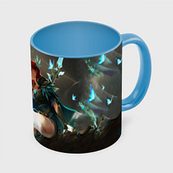 Кружка 3D Windranger Dota, цвет: 3D-белый + небесно-голубой