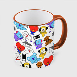 Кружка 3D BTS BT21, цвет: 3D-оранжевый кант
