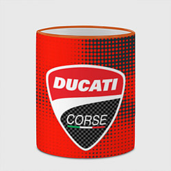 Кружка 3D Ducati Corse logo, цвет: 3D-оранжевый кант — фото 2