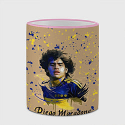 Кружка 3D Diego Maradona, цвет: 3D-розовый кант — фото 2