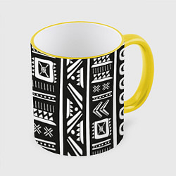Кружка 3D Этнический узор, цвет: 3D-желтый кант