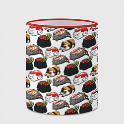 Кружка 3D Котики Суши, цвет: 3D-красный кант — фото 2