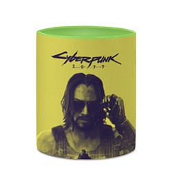 Кружка 3D Cyberpunk 2077, цвет: 3D-белый + светло-зеленый — фото 2