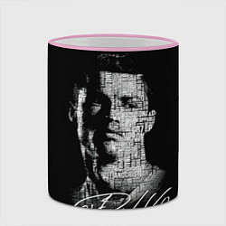 Кружка 3D Кристиано Рональдо автограф, цвет: 3D-розовый кант — фото 2