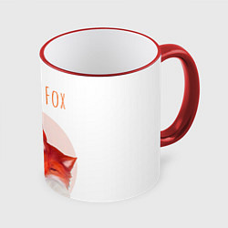 Кружка 3D Девушка-лиса, цвет: 3D-красный кант