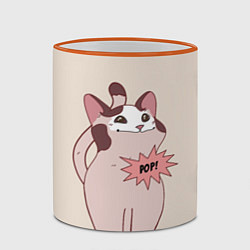 Кружка 3D Pop Cat, цвет: 3D-оранжевый кант — фото 2