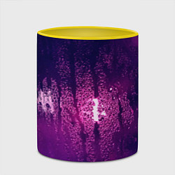 Кружка 3D Стекло дождь фиолетовый, цвет: 3D-белый + желтый — фото 2