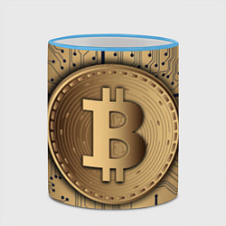 Кружка 3D Биткоин, цвет: 3D-небесно-голубой кант — фото 2