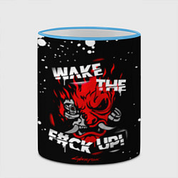 Кружка 3D WAKE THE F CK UP!, цвет: 3D-небесно-голубой кант — фото 2
