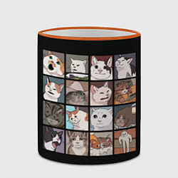 Кружка 3D Коты и кошки, цвет: 3D-оранжевый кант — фото 2