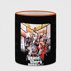 Кружка 3D Grand Theft Auto five, цвет: 3D-оранжевый кант — фото 2