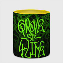 Кружка 3D ГТА GTA GROVE STREET 4 LIF, цвет: 3D-белый + желтый — фото 2