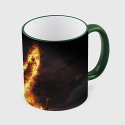 Кружка 3D ВИКИНГИ VIKINGS V, цвет: 3D-зеленый кант