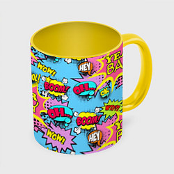 Кружка 3D Year baby Pop art print, цвет: 3D-белый + желтый